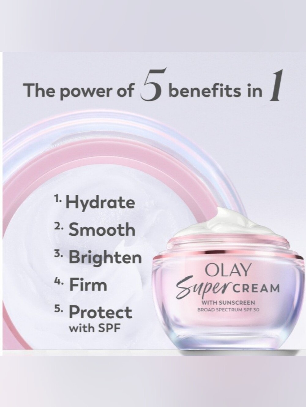 NWT Olay Super Cream Daily Moisturizer Broad Spectrum SPF 30 1.7 oz /50 g - Picture 2 of 7